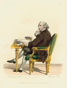 Lamoignon de Malesherbes (renkli gravür) by French School