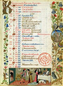 Enlem 1173 f.1 Ocak; yeme ve içme figürleri, Robinet Testard tarafından, Charles of Angouleme