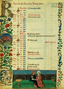 Enlem 1173 f.2v Nisan; Saatler of Angouleme
