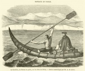 Peru kıyılarında Cavallito veya Hasır Tekne (gravür) by French School