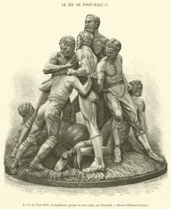 The Game of Foot-ball, İngiltere, pişmiş toprak grubu (gravür) by French School