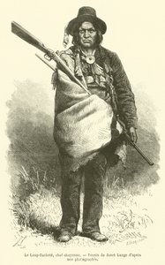 Le Loup-Tachete, Cheyenne şefi (gravür) by French School