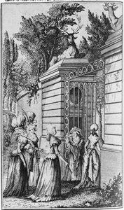 Le Parc aux Cerfs, Madame de Pompadour (1721-64) tarafından yönetilen XV. Louis Kraliyet Limanına Açılan Kapı (1710-74) by French School