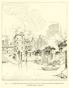 Petit-Pont, 27 Nisan 1718 yangınından sonra, Milli Kütüphane
