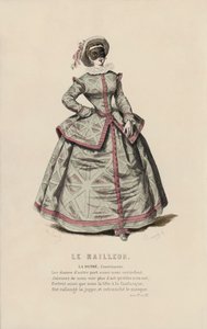 Le Railleur, La Dupre, Courtizanne (renkli gravür) by French School