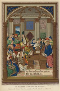 Kral Rene ve Müzik Mahkemesi (chromolitho) by French School