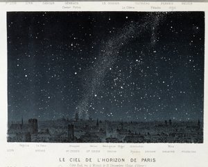 Kış Gündönümünde Paris Silüetinin Gökyüzü - Amédée Guillemin tarafından “” Le Ciel”de, Paris by French School