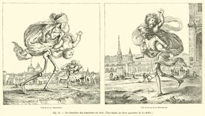 Le cimetiere des Innocents en 1640, La Bella'nın iki gravürünün tıpkıbasımı by French School