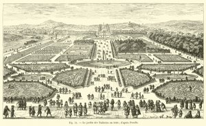 1680'de Tuileries bahçesi; Perelle'den by French School