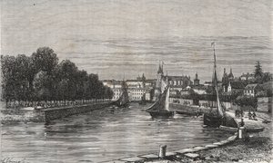 Le port de Vannes (Morbihan, Fransa)// Vannes limanı (Morbihan, Fransa) - V.-A. Malt Brown. 1884 by French School