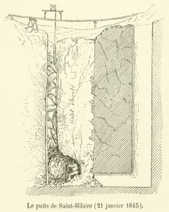 Saint-Hilaire kuyusu, 21 Ocak 1845 (gravür) by French School
