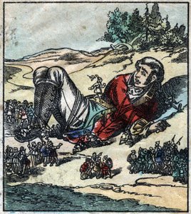 Lemuel Gulliver, gemi kazasından sonra uyandı ve Lilliputlular tarafından esir alındı. Jonathan Swift (1667-1745) tarafından “” Gulliver