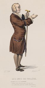 Les Amis De College, Act I, Sc XV (renkli gravür) by French School