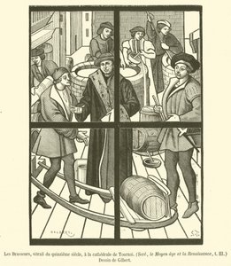 Biracılar, 15. yüzyıldan kalma vitray pencere, Tournai Katedrali