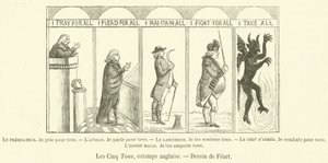 The Five All, İngilizce baskı (gravür) by French School