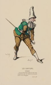 Les Contens, Nivelet (renkli gravür) by French School