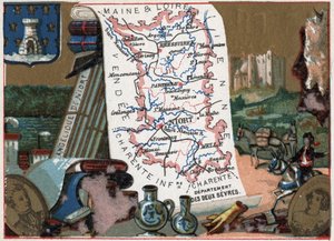Les Deux Sevres (Deux-Sevres, 79), Poitou Charente (Poitou-Charente), Fransa. Niort meleksi. Fransız Departmanları üzerine diziler. Kromolitografi (Chromo) 1920 dolaylarında “coğrafi konu””. Özel koleksiyon. by French School