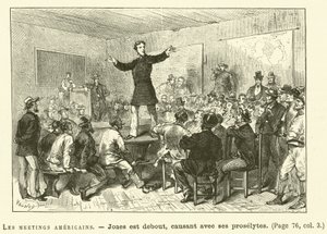 Amerikan Toplantıları (gravür) by French School