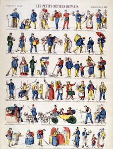 Les petits metiers de Paris, 19. yüzyılın Epinal görüntüsü (gravür) by French School