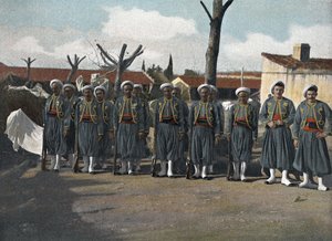 “” Askeri albümdeki Cezayirli tüfekler: Afrika ordusu. Piyade - Süvari ”” by French School