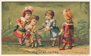 Bebeğime ders, 19. yüzyılın sonu (kromo) by French School