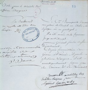 Napolyon Bonapart (1769-1821) tarafından kardeşi Joseph (1768-1844) için imzalanmış tavsiye mektubu Aralık 1795 by French School