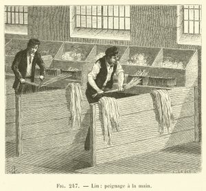 Keten, elle tarama (gravür) by French School