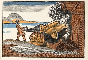 Mother Goose, With Morals, M Perrault, pub tarafından anlatılan Geçmiş Zamanlardan veya Öykülerden Küçük Başparmak. 1925 (el renkli tahta baskı) by French School