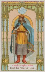 Louis II, Fransa'nın Karolenj Kralı 877-879 by French School