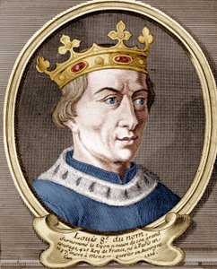 Louis VIII, Fransa Kralı (renkli gravür) by French School