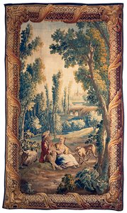 Louis XV Aubusson pastoral goblen by French School
