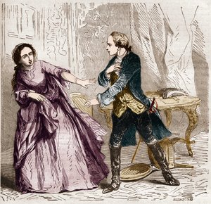 Louis XV Fransa Kralı (1710 -1774) ile Ventimiglia Kontesi (Madam) (1712-1741) metresi. Dr. Th tarafından “Antik çağlardan günümüze tüm dünya halkları arasında fuhuş ve sefahat tarihi”nde. -F. Debray. 1879. by French School