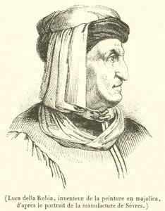 Luca della Robia, Mayolika resminin mucidi (gravür) by French School