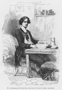 Lucien de Rubempre bir mektup yazarken, Honore de Balzac