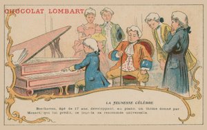 Ludwig van Beethoven 17 yaşında piyano çalıyor. by French School