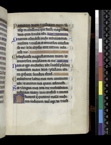 MS 300 f.75r, Psalter and Hours of Isabella of France, Paris, c.1265-70 (parşömen üzerine kalem ve mürekkep ve tempera) by French School