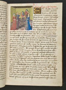 MS Hunter 252 019r Yüz Haber Haberinden Sayfa, c.1461-62 by French School