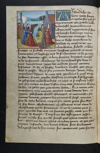 MS Hunter 252 040v Yüz Haber Haberinden Sayfa, c.1461-62 by French School