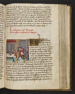 MS Hunter 252 143r Yüz Haber Haberinden Sayfa, c.1461-62 by French School