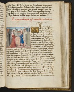MS Hunter 252 185r Yüz Haber Haberinden Sayfa, c.1461-62 by French School