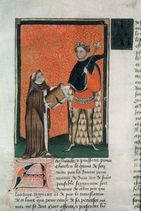 MS Hunter 8 f.9r Çevirmen Courbichon, kitabı Charles V