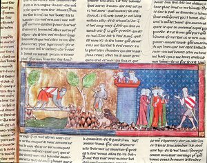 M. 806 f.166 Lancelot, Guinevere sevgisini, Roman de Lancelot du Lac, 1344