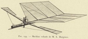 Makine volante de M L Hargrave (gravür) by French School