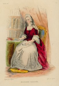 Madam Dacier (renkli gravür) by French School