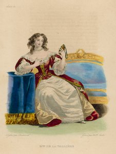 Madame de la Valliere (renkli gravür) by French School