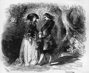 Matmazel de Pons, genç sevgilisi Malicorne ile 1653 civarında tanıştı. Dr. Th. -F. Debray. 1879. by French School