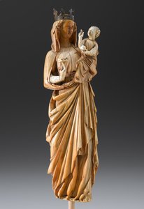Madonna ve Çocuk, 1260-1290 dolayları (Fildişi ve metal) by French School
