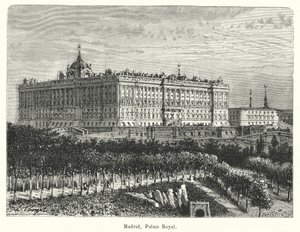 Madrid, Palais Royal (gravür) by French School
