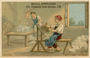 Maison Fontaine ticaret kartı, harman ve taraklama by French School