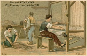 Maison Fontaine ticaret kartı, dokuma by French School